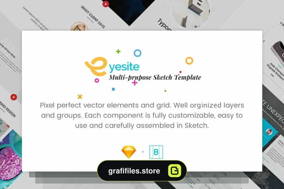 دانلود فایل لایه باز وب سایت Multi-Prupose Sketch Template UI Kit - 1 فایل لایه باز وب سایت