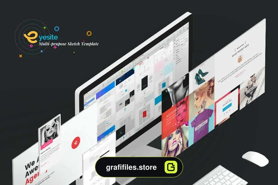 دانلود فایل لایه باز وب سایت Multi-Prupose Sketch Template UI Kit - 7 فایل لایه باز وب سایت - 6