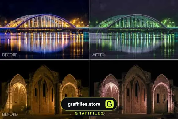 دانلود پریست عکس شب در لایت روم - Night Lr Presets - 13 پریست عکس شب