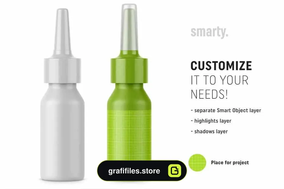 موکاپ قطره بینی Plastic & Metal Nasal Bottle Mockups