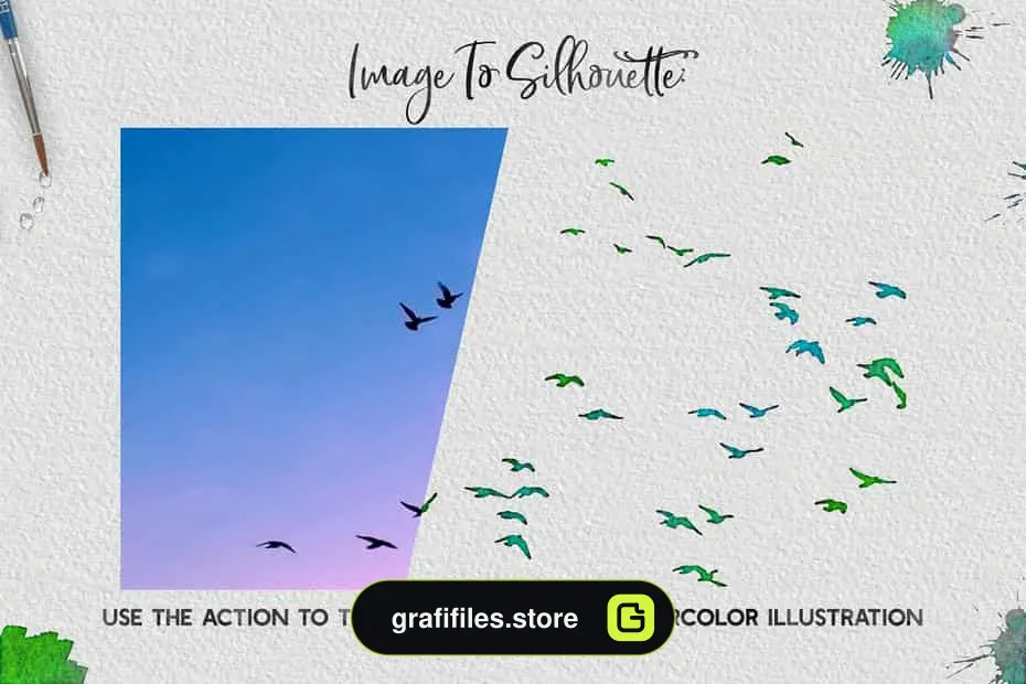دانلود استایل، اکشن و براش آبرنگی WATERCOLOR TWO-TONE Photoshop - 3 اکشن و براش آبرنگی