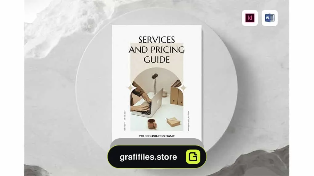 دانلود قالب آماده ورد راهنمای خدمات و قیمت گذاری Services and Pricing Guide | MS Word & Indesign