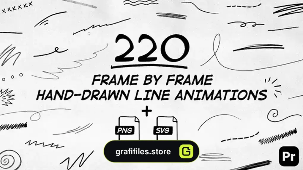 پروژه پریمیر 220 خطوط متحرک فریم به فریم Frame By Frame Animated Lines