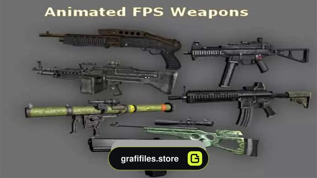 دانلود آبجکت سلاح انیمیت شده FPS برای یونیتی