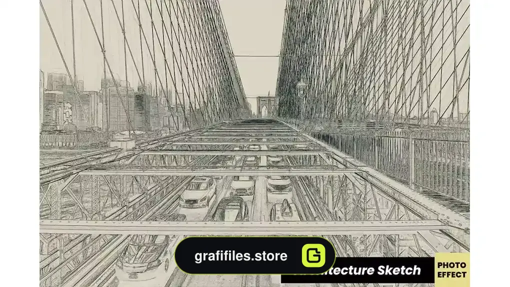 دانلود اکشن فتوشاپ تبدیل عکس به اسکیس معماری Architecture Sketch Photoshop Action