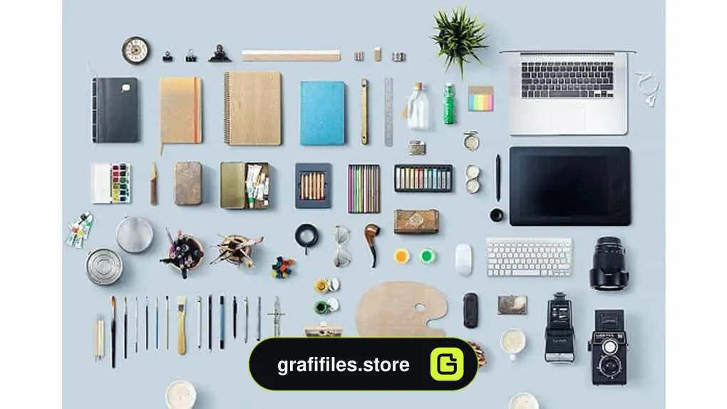 دانلود جعبه ابزار ساخت موکاپ لوازم هنری Art Equipments Scene Generator V4
