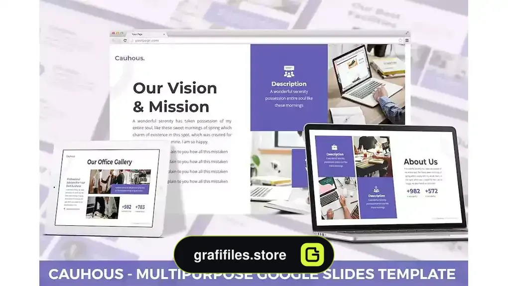 دانلود قالب گوگل اسلاید چند منظوره Cauhous – Multipurpose Google Slides Template