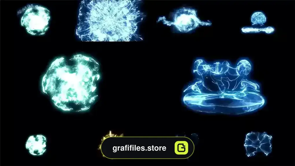 دانلود فوتیج انفجار انرژی رنگارنگ Colorful Energy Explosions Pack