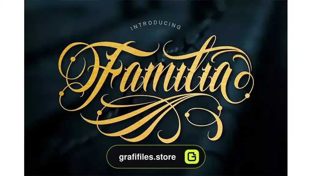 دانلود فونت انگلیسی تاتو Familia Tattoo Lettering Font