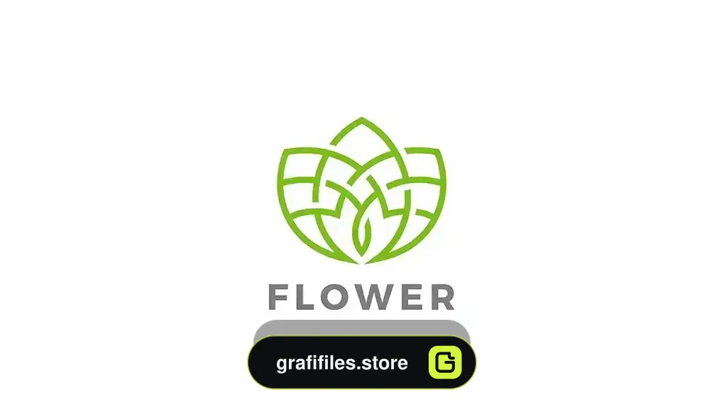 دانلود وکتور لوگو گل انتزاعی Flower Logo abstract design Outline Linear style