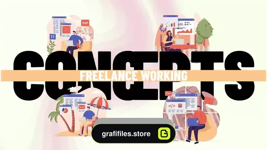 پروژه افترافکت موشن گرافیک شغل آزاد Freelance Working – Scene Situation