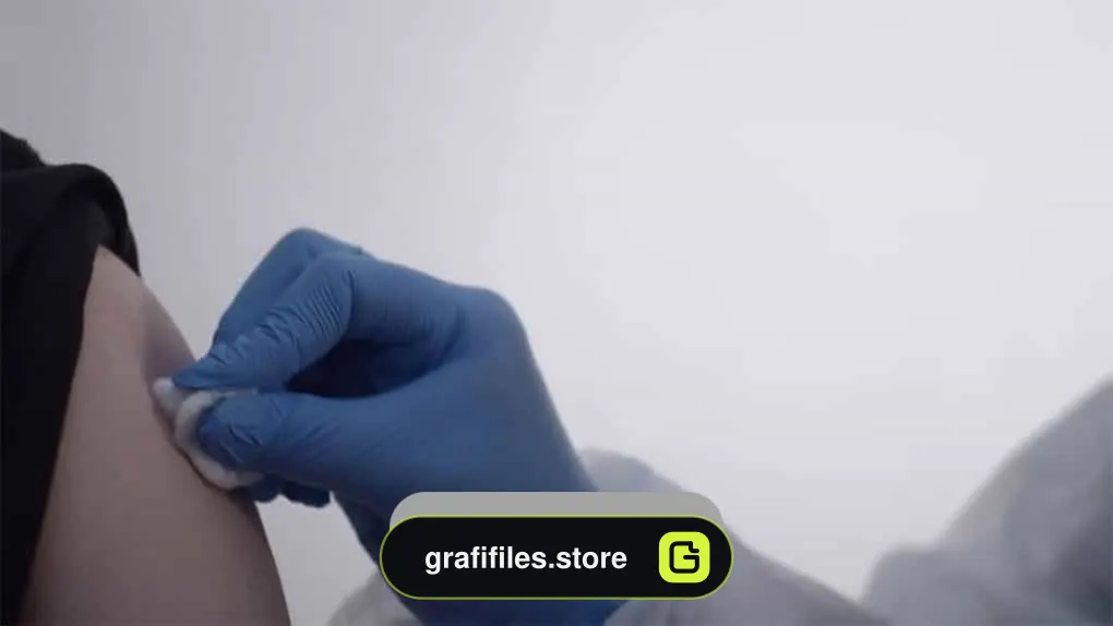 فوتیج تزریق واکسن Hand Preparing An Arm For Injection
