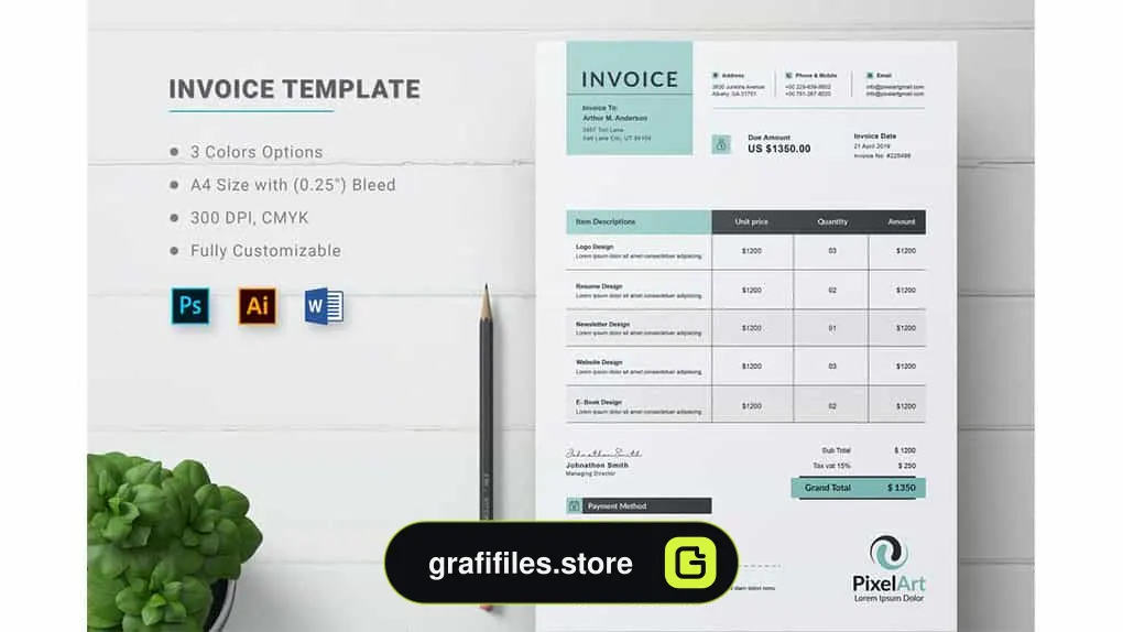 دانلود قالب آماده ورد صورت حساب Invoice Template for Microsoft Word