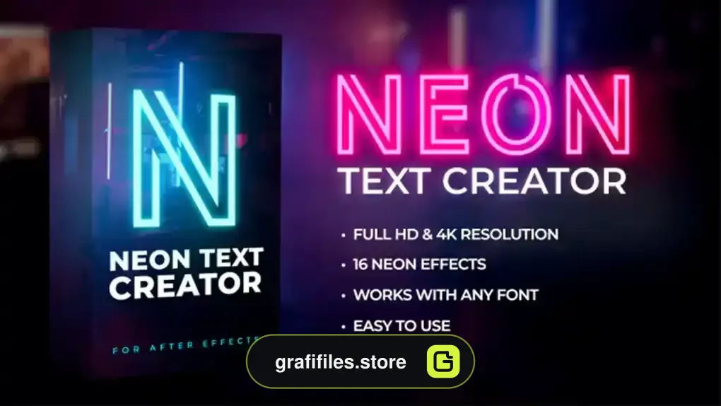 دانلود پریست افترافکت ساخت متن نئونی Neon Text Creator