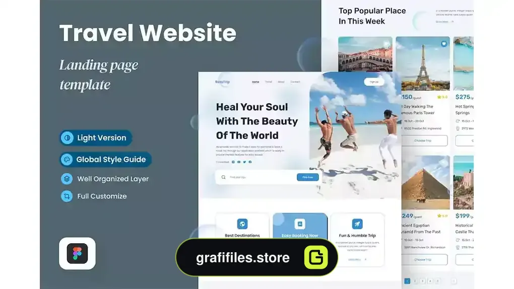 دانلود لندینگ پیج سفر Resstrip – Travel Landing Page