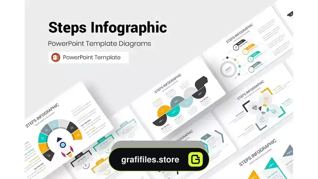دانلود قالب پاورپوینت اینفوگرافیک مراحل Steps Infographic PowerPoint Presentation Template