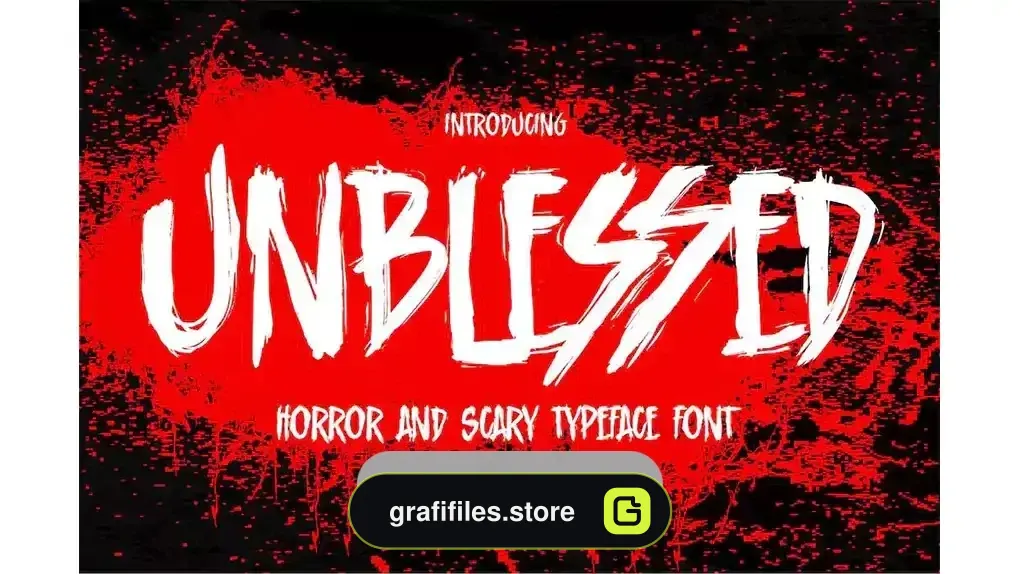 دانلود فونت انگلیسی ترسناک Unblessed – Horror And Scary Typeface Font