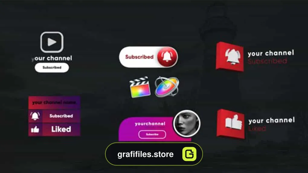 پروژه آماده فاینال کات پرو المان سابسکرایب یوتیوب Youtube Modern Subscribes Elements