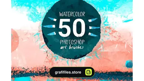 دانلود براش آبرنگ فتوشاپ Watercolor art brushes for Photoshop