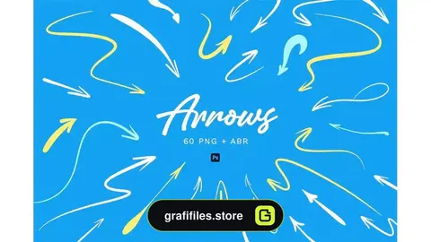 دانلود براش فلش فتوشاپ Hand Drawn Arrows – PNG and Stamps